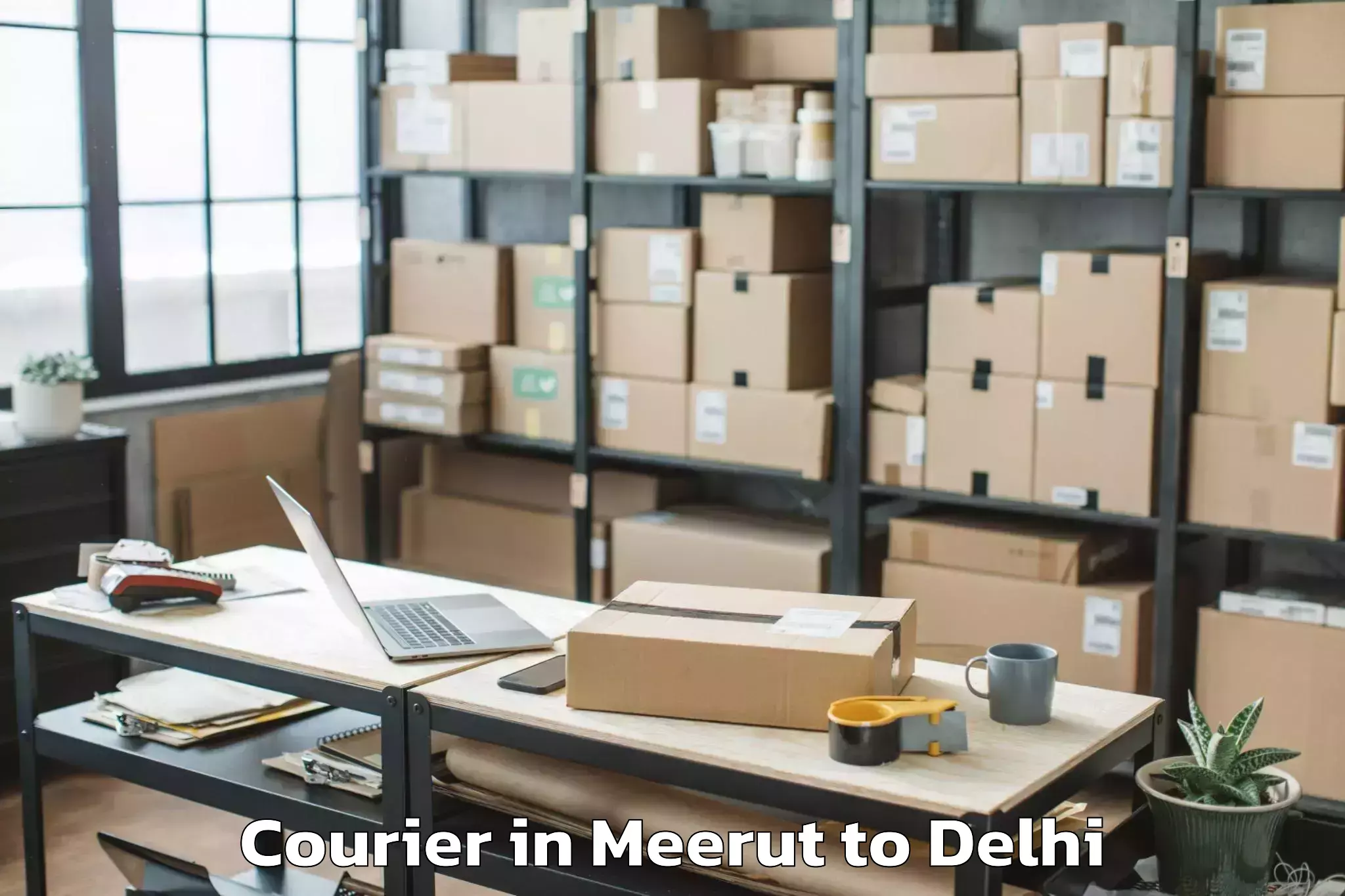 Easy Meerut to Jhilmil Courier Booking